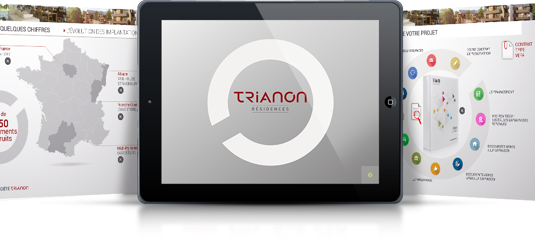 Trianon présentation commerciale sur tablettes tactiles